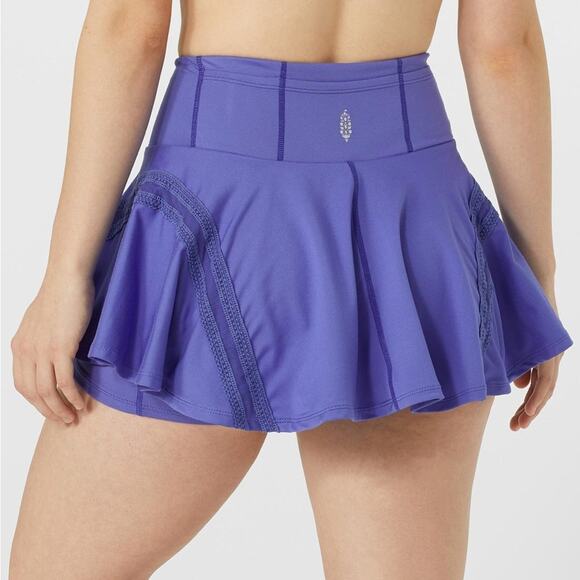 Free People Purple Pleated Lace FP Movement Pleats And Thank You Mini Skort L - Picture 9 of 11